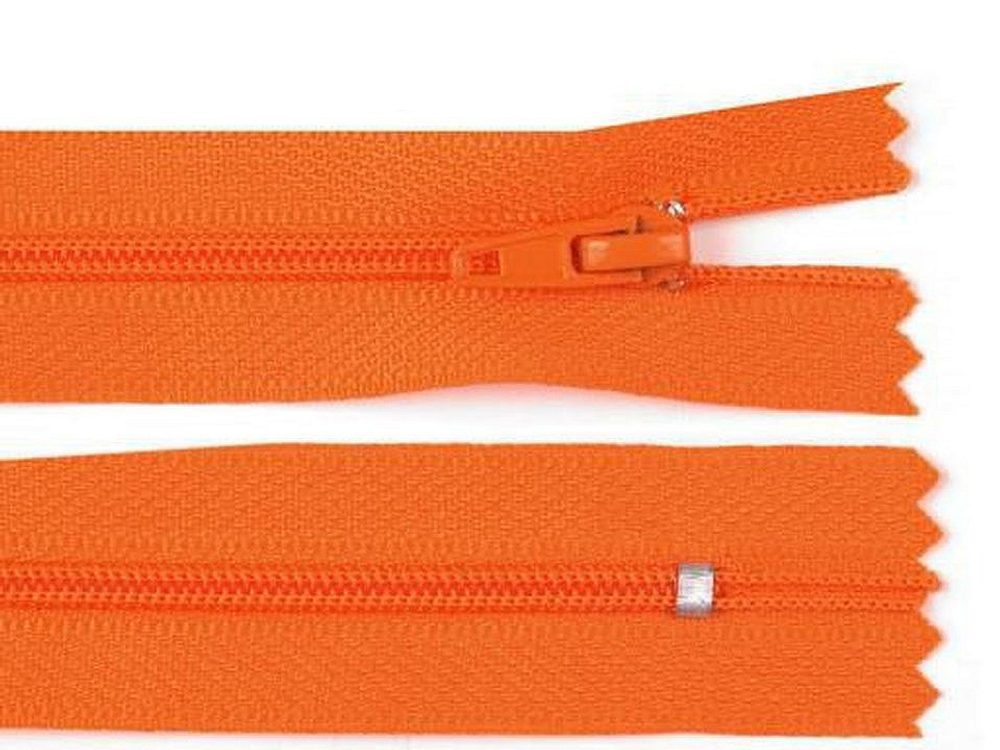 Spirálový zip šíře 3 mm délka 20 cm - 158 oranžová