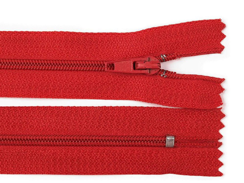Spirálový zip šíře 3 mm délka 18 cm autolock - 148 červená