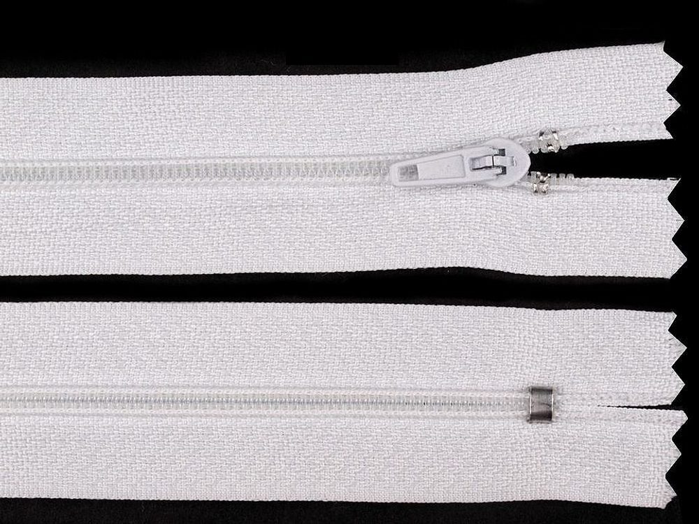 Spirálový zip šíře 3 mm délka 30 cm - 101 bílá