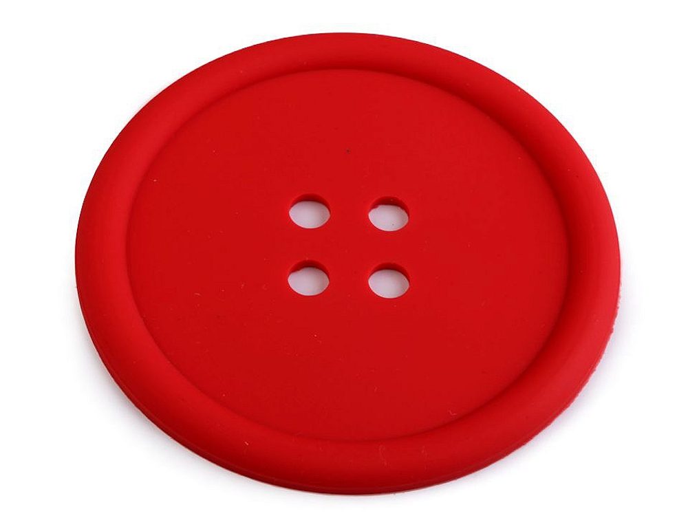 Silikonová podložka knoflík Ø9 cm - 15 červená
