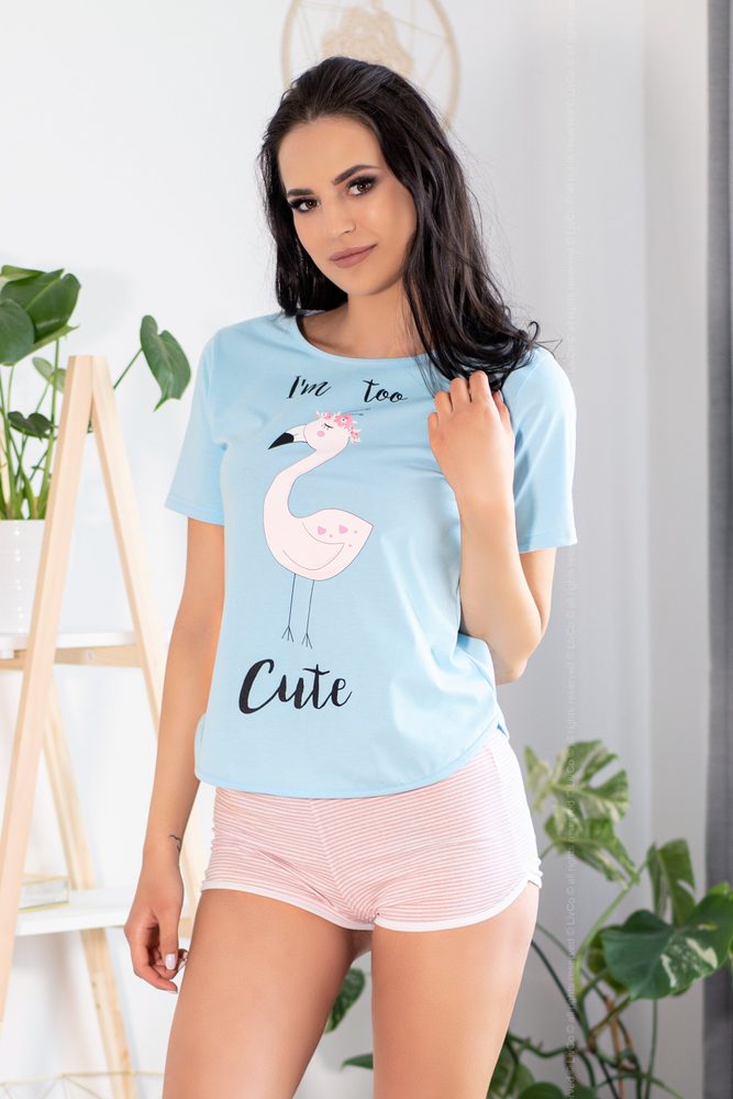 Dámské pyžamo Cute Flamant - L/XL - Modrá