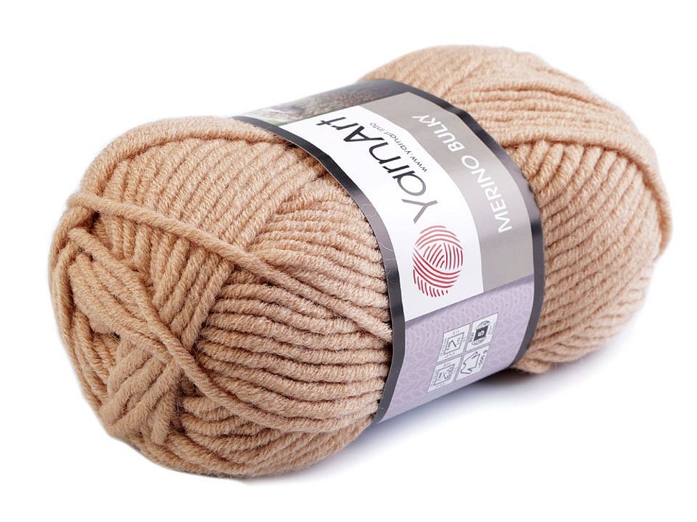 Pletací příze 100 g Merino bulky - 5 (511) béžová