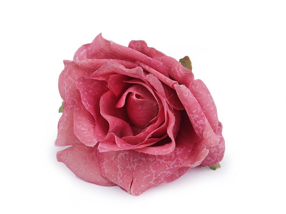 Umělý květ růže Ø7 cm - 3 růžová