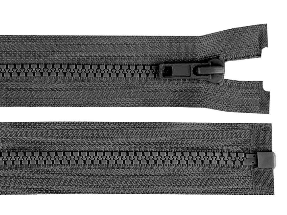 Bundový Kostěný Zip: Šíře 5 mm, Délka 70 cm - 319 Steel Gray