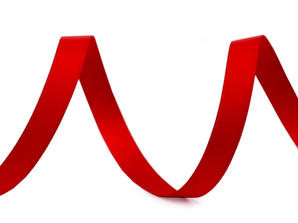 Atlasová hedvábná stuha oboulící šíře 10 mm matná návin 20m - 620 červená