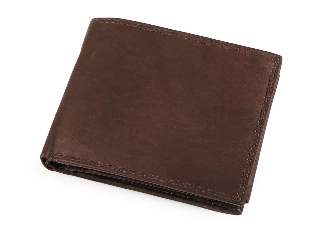 Pánská peněženka kožená 10x12 cm - 6 hnědá čokoládová