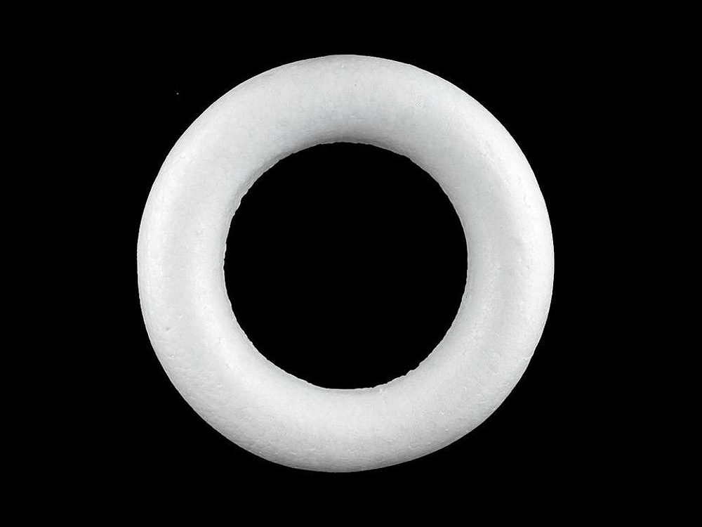 Věnec Ø19 cm polystyren seříznutý - 1 bílá