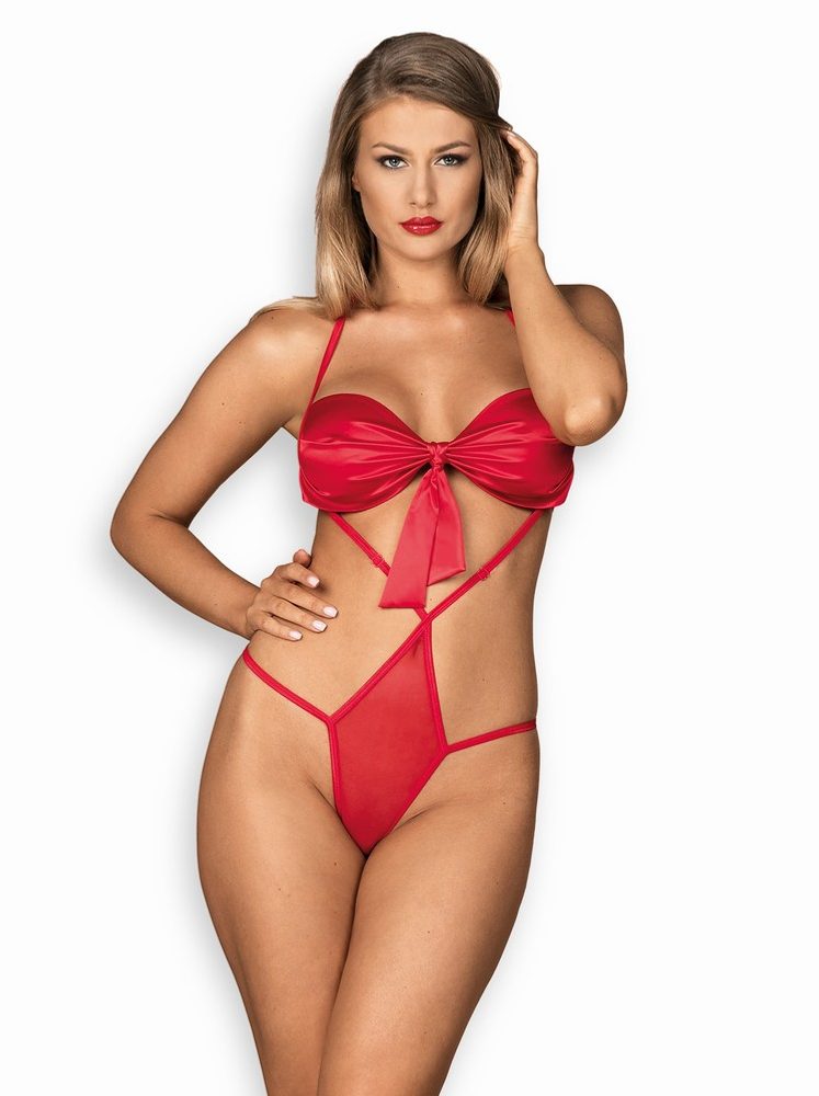 Sexy body Giftella teddy - S/M - červená