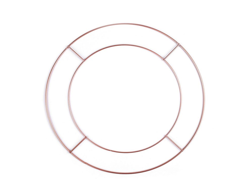 Dvojitý kovový kruh na lapač snů / k dekorování Ø30 cm - měděná střední mat