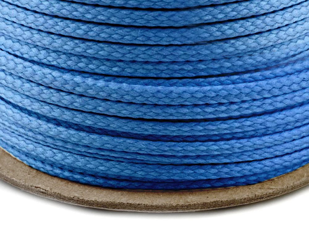 Oděvní šňůra PES Ø4 mm 100 metrů - 4684 modrá
