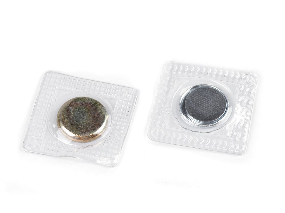 Skryté magnetické zapínání k našití Ø15 mm ( 1 pár ) - 4 transparent čtverec