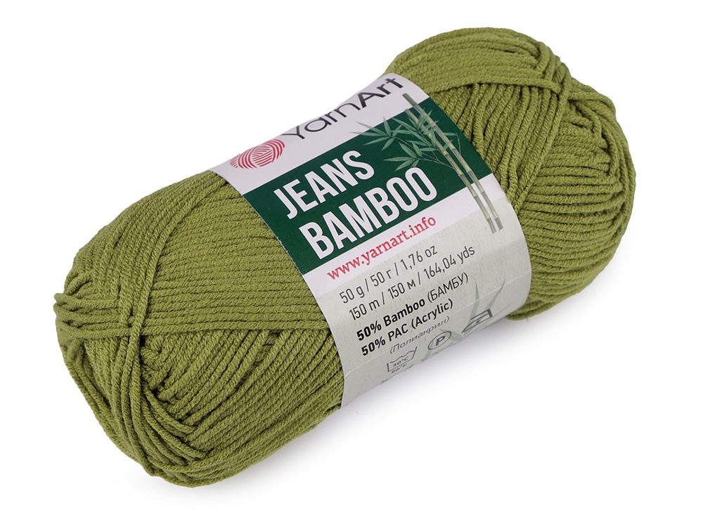 Pletací příze Jeans Bamboo 50 g - 10 (137) zelená sv.