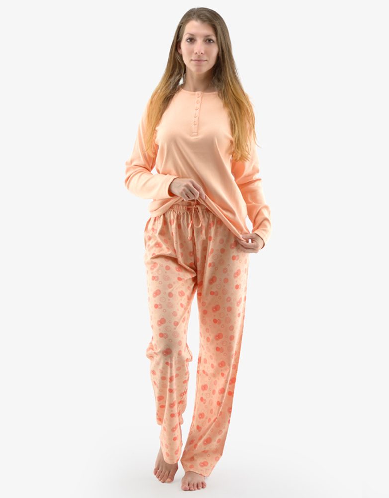 Dlouhé dámské pyžamo - lichi jaspis - XL