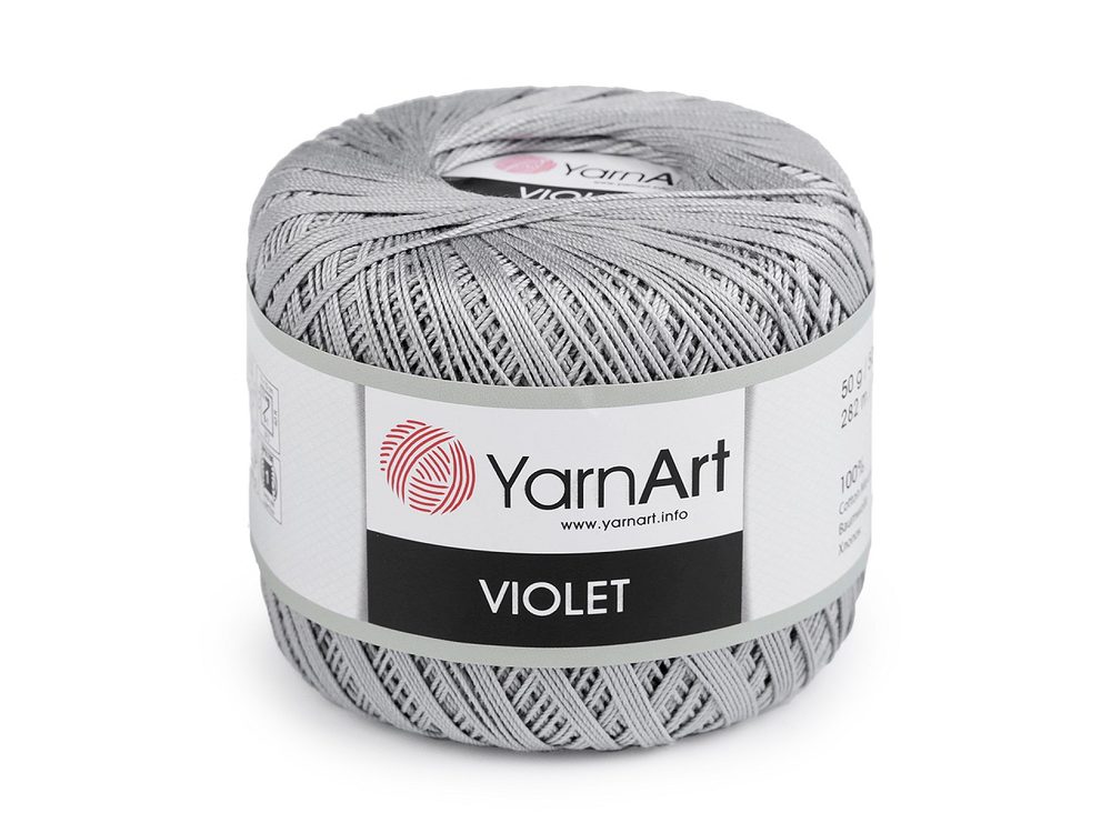 Bavlněná příze háčkovací Violet 50 g - 9 (5326) šedá světlá