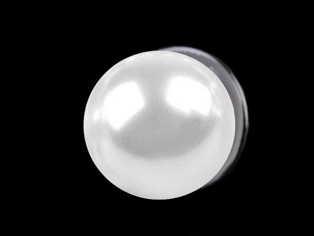 Ozdobné zapínání / brož perla - bílá perlová