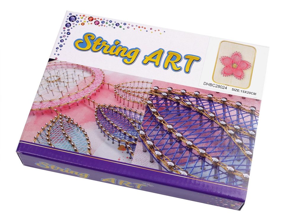 Kreativní sada String Art - tvoříme se šnůrkami 15x20 cm - 2 viz foto květ