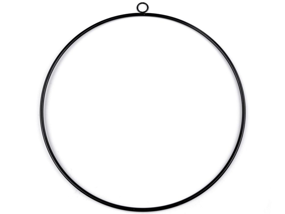 Kovový kruh na lapač snů / k dekorování Ø50 cm - 3 černá mat