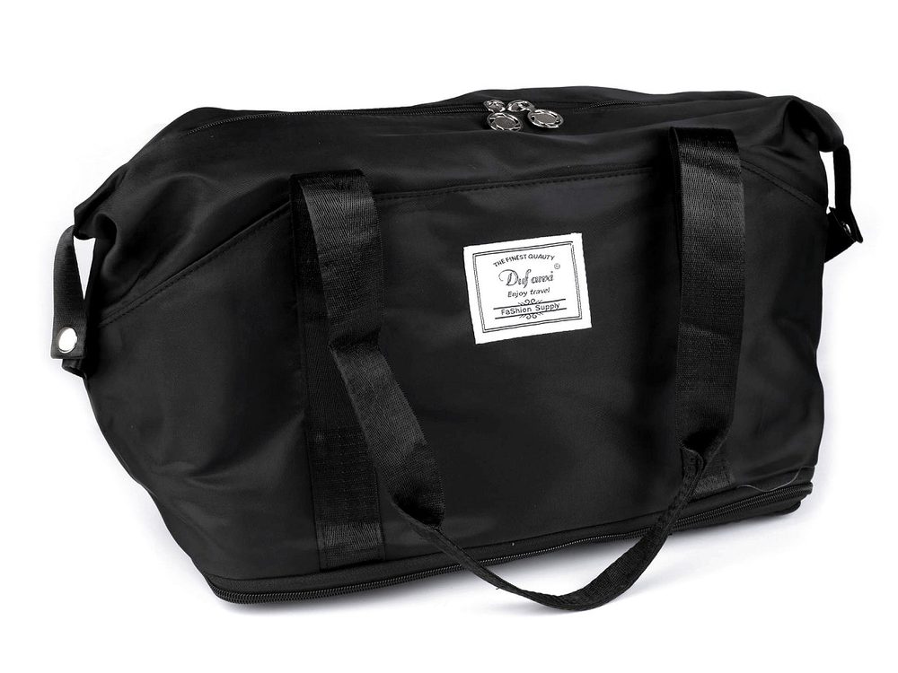 Skládací cestovní taška velkokapacitní s kolečky 55x30-50 cm - 2 černá