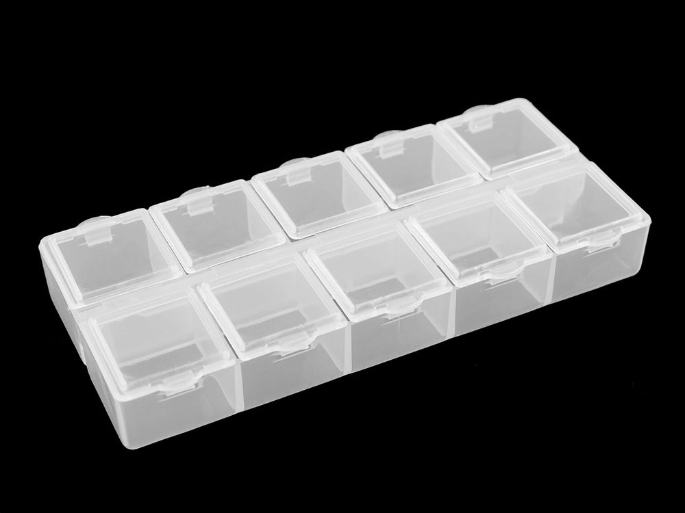 Plastový box / zásobník 6x13,2x2 cm - transparent