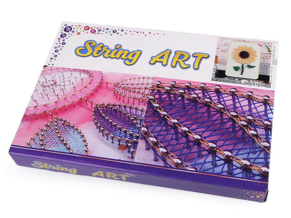 Kreativní sada String Art - tvoříme se šnůrkami 21x30 cm - 3 viz foto slunečnice