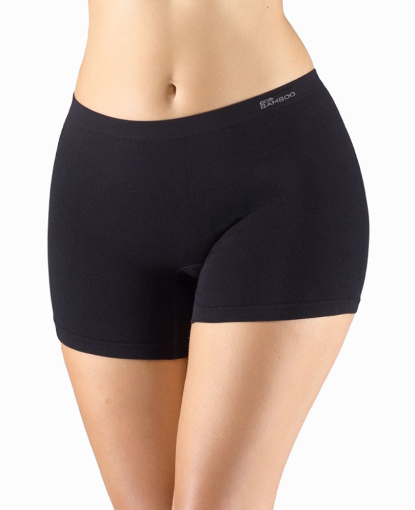 GINA dámské boxerky delší nohavička, kratší nohavička, bezešvé, klasické - černá - L/XL