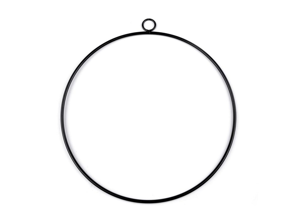 Kovový kruh na lapač snů / k dekorování Ø25 cm - 3 černá mat