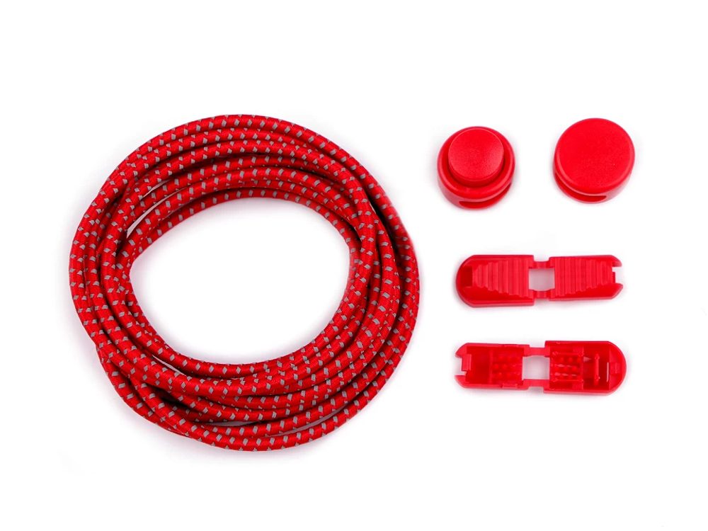 Reflexní elastické tkaničky délka 120 cm 1 pár - 8 (13) červená