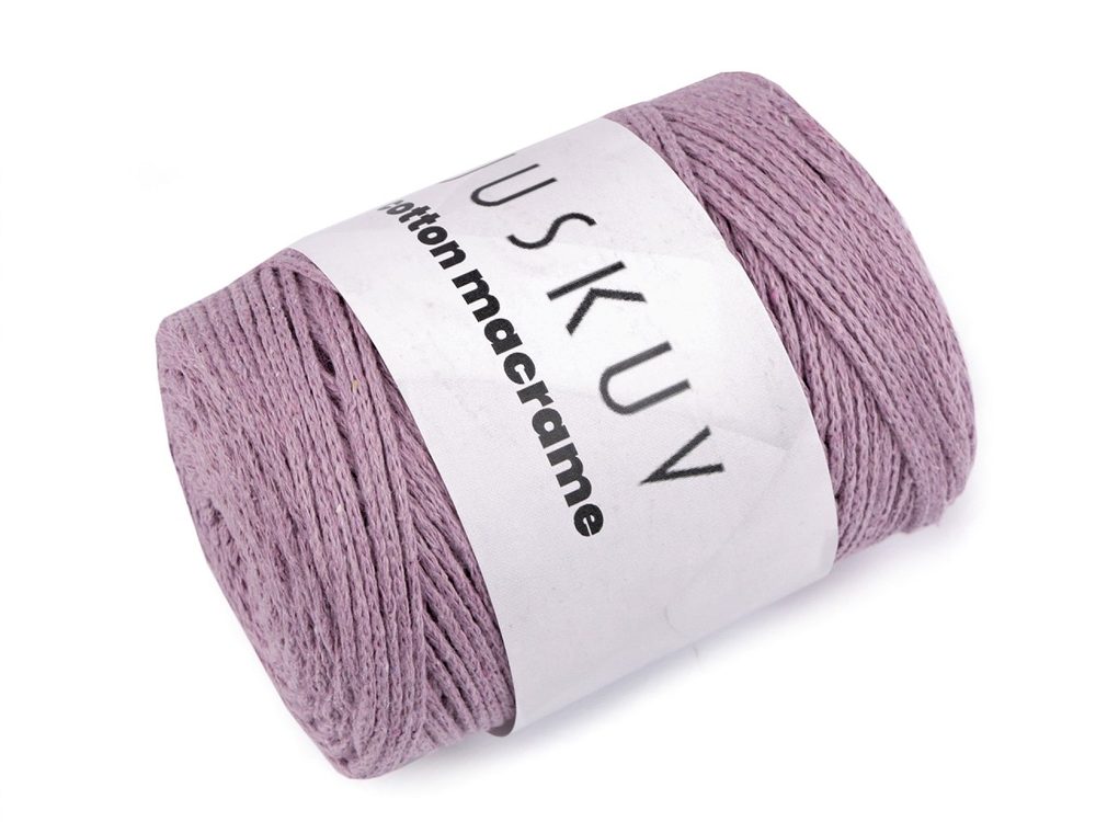 Bavlněná pletací příze Cotton Macrame 250 g - 6 (7) fialová lila