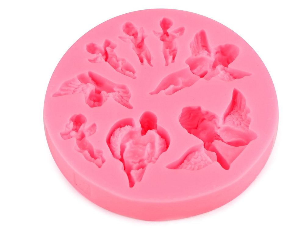 Silikonová forma anděl Ø9,5 cm - (12) růžová