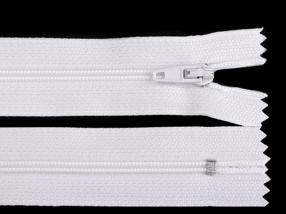 Vysokokvalitní Spirálový Zip Autolock - Šíře 3 mm, Délka 12 cm - Pro Opravy a Šití - 101 bílá