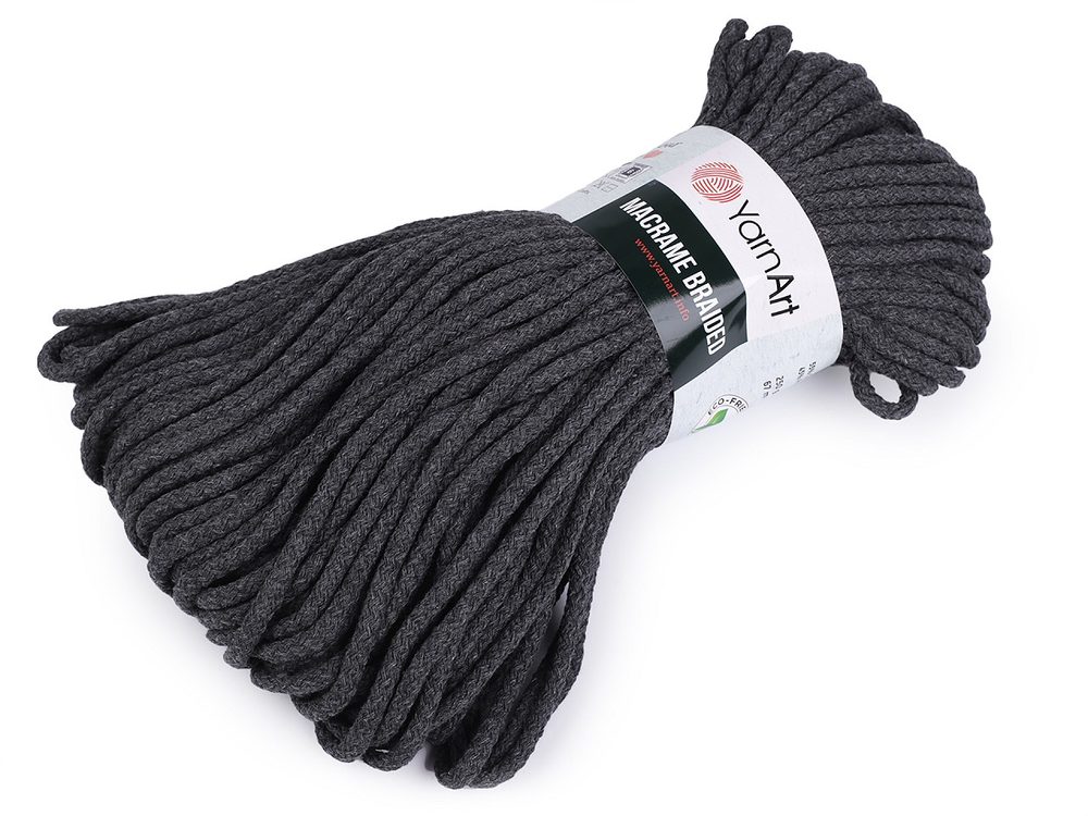 Pletací příze Macrame Braided 250 g - 12 (758) šedá tmavá