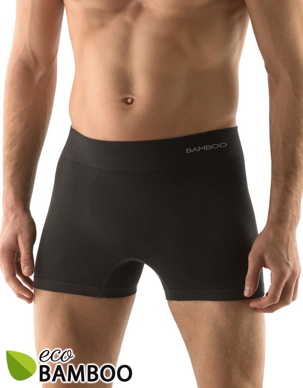 Eco Bamboo Pánské boxerky s delší nohavičkou - černá - L/XL