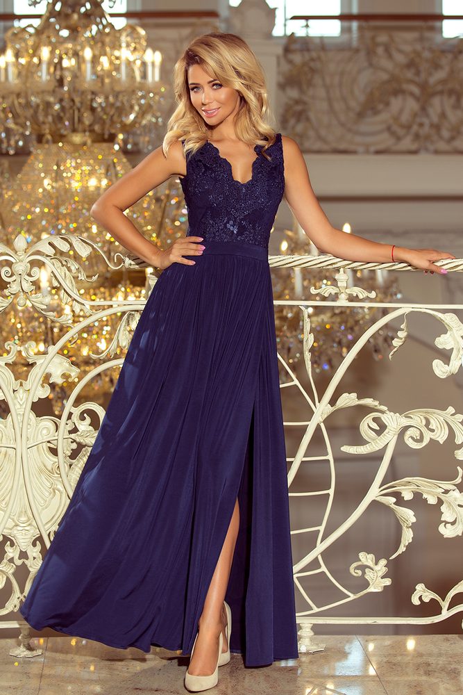 Dámské šaty 215-2 - tmavě modrá - XL
