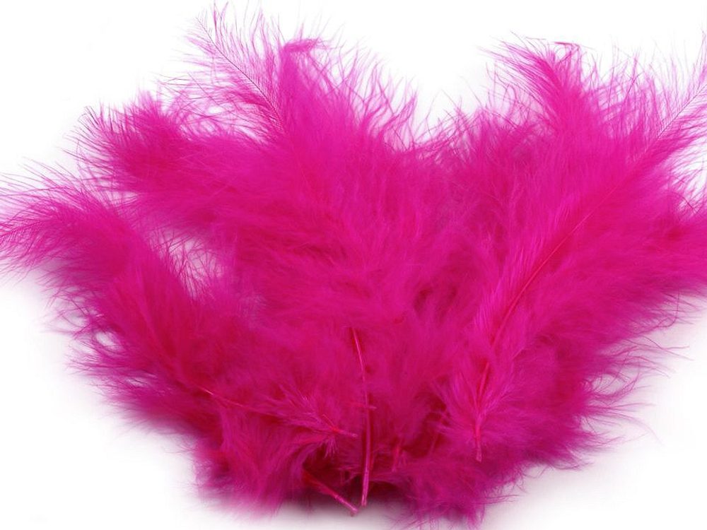 Pštrosí peří délka 9-16 cm - 21 růžová pink