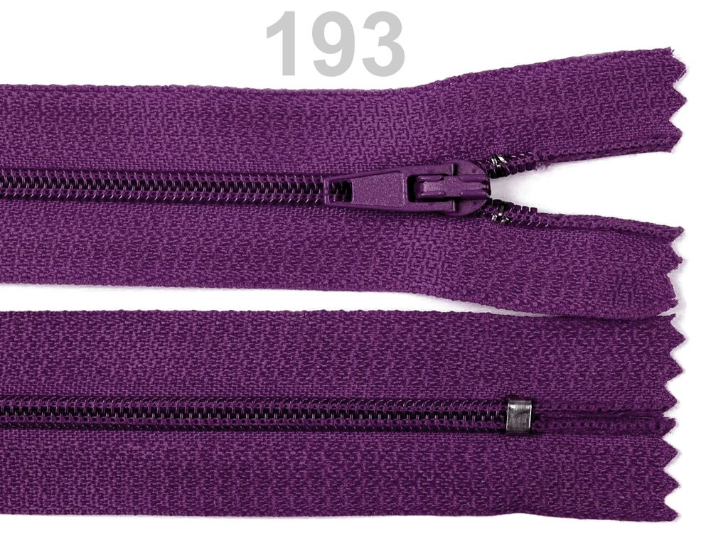 Spirálový Zip - Šíře 3 mm, Délka 12 cm - Pro Univerzální Použití - 193 Amethyst