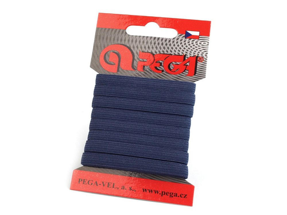 Prádlová pruženka na kartě šíře 7 mm barevná - 8 (7704) modrá tmavá