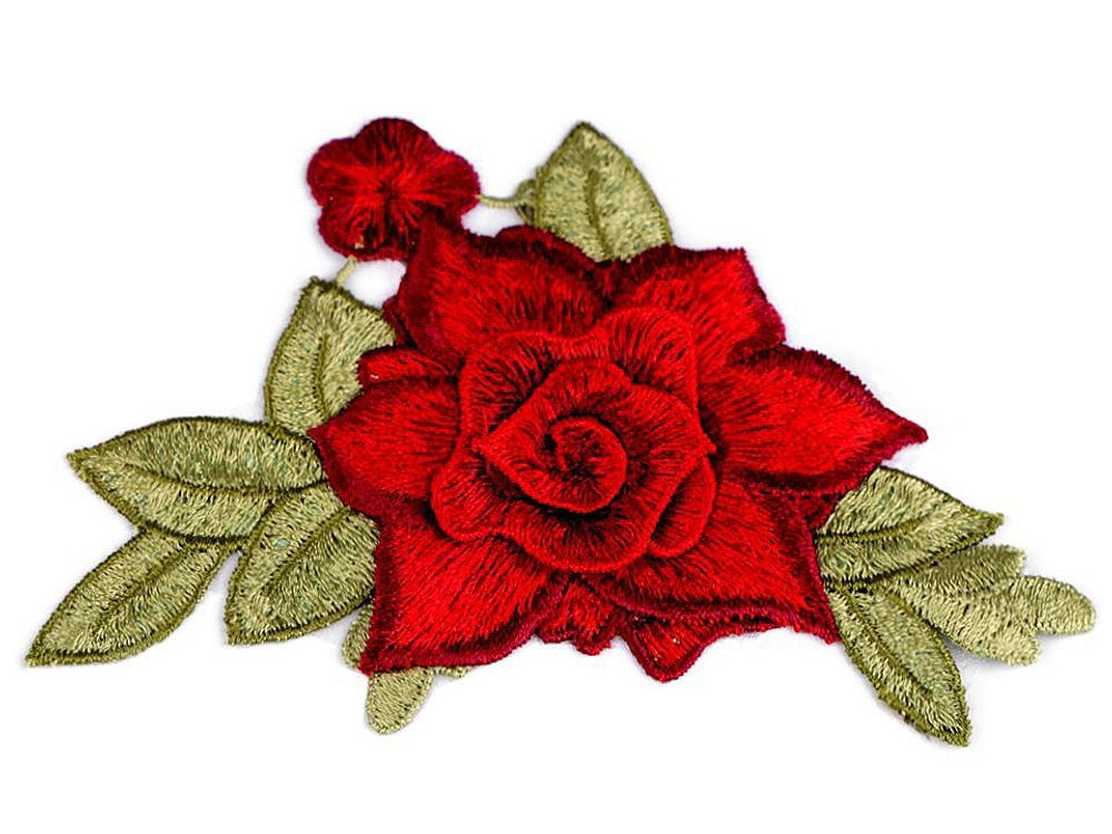 Nažehlovačka květ 3D - 1 červená