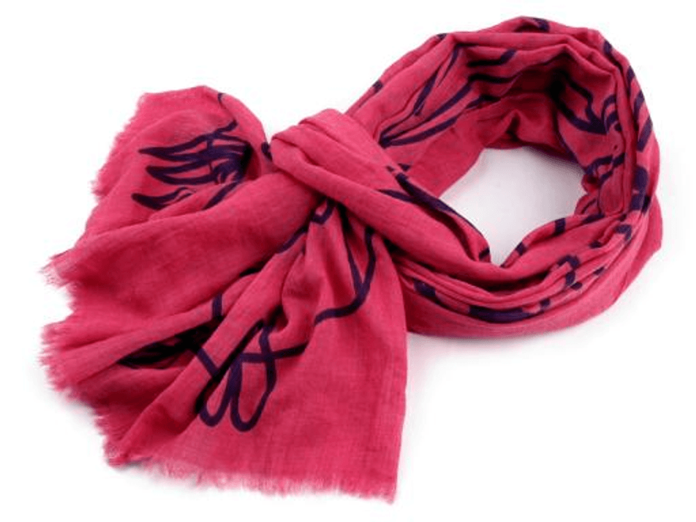 Šála 68x185cm fáčovina sova (1 ks)