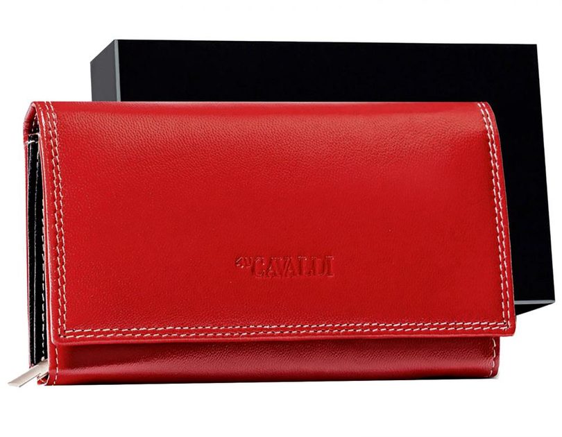 Červená dámská kožená peněženka v krabičce Cavaldi - CAVALDI - BEXIS.cz