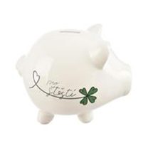 Pokladnička ker. Pro štěstí bílá 20x14x16,5 cm