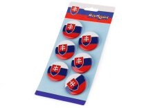 Brož / placka vlajka Slovenská republika Ø3,5 cm 6 ks