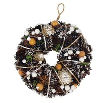 Věnec zimní s dekoracemi malý P1046/1 Ø24 cm