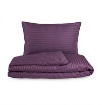 Saténové povlečení s proužkem PURPUROVÉ