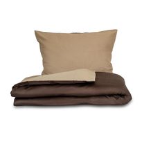 Saténové povlečení LUXURY COLLECTION tmavě hnědé/béžové