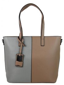 Elegantní kabelka s ozdobou YH-1623 hnědo-šedá