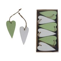 Srdce k zavěšení, 12 ks D5329 - 3 x 8 x 0,7 cm