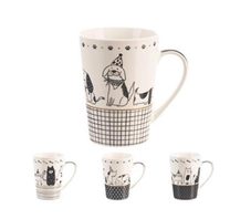 Hrnek porcelánový KOČKY A PSI 550 ml MIX sada 4 ks