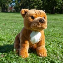 Plyšový pes stafordšírský bulteriér sedící, 30 cm