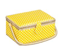 BOX na šití - 24x17,5x13 cm Puntík žlutá