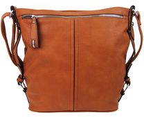 Moderní velká crossbody kabelka 74-MH koňaková hnědá